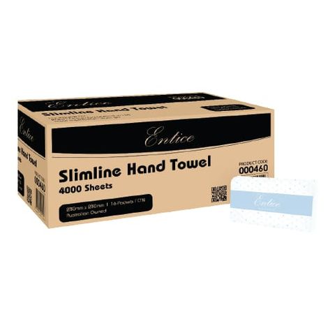 RAPIDCLEAN ENTICE SLIMLINE HAND TOWEL 23cm x 23cm - 4000 SHEET