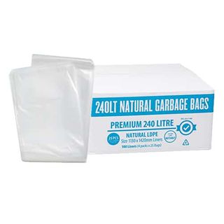 AUSTAR 240L PREMIUM CLEAR NATURAL GARBAGE BAGS