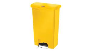 RUBERMAID SLIMLINE RESIN STEP ON FRONT STEP CONTAINER 50L - YELLOW
