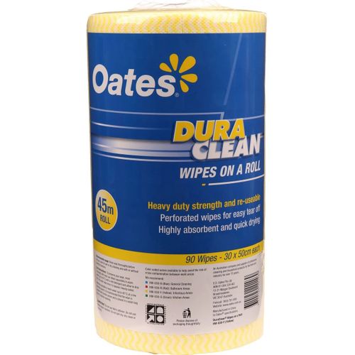 OATES DURACLEAN WIPES ON A ROLL YELLOW