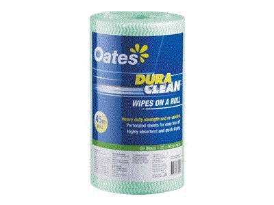 OATES DURACLEAN WIPES ON A ROLL - GREEN