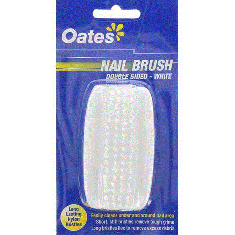 OATES DOUBLE SIDED NAIL BRUSH - WHITE