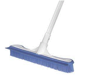 Rubber Broom Indoor Rubber Bristle Soft Sweeping Brush with Extending Handle 