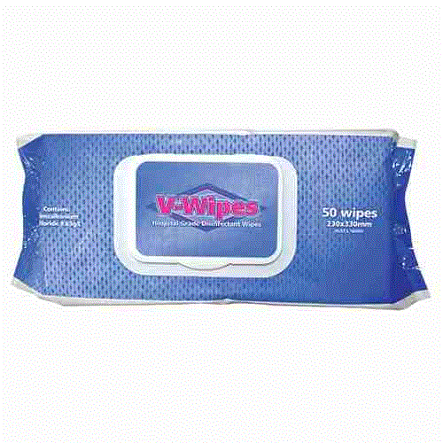V-WIPES DISINFECTANT WIPES - SOFT PACK, 50 WIPES