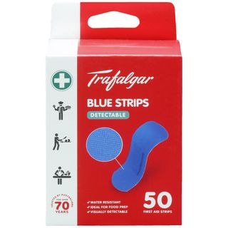 BLUE ADHESIVE PLASTIC STRIPS (50 PACK)