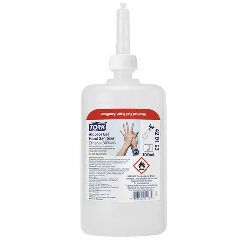 TORK MOISTURISING ALCOHOL GEL HAND SANITISER 1L