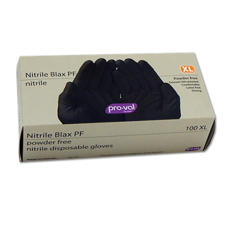 NITRILE BLAX PF BLACK DISPOSABLE GLOVES (X-LARGE)