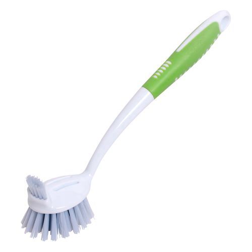 FLOW THROUGH ROUND DISH BRUSH WITH ANTIBACTERIAL ACTION
