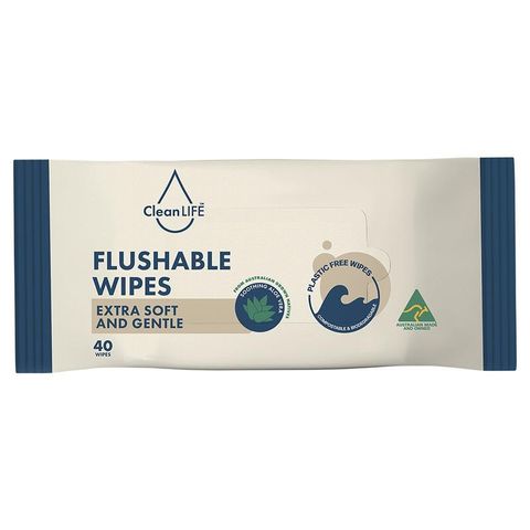 CLEANLIFE FLUSHABLE WIPES (40 WIPES)