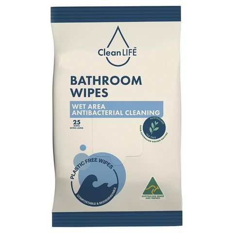 CLEANLIFE BATHROOM WIPES 25 WIPES