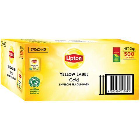 LIPTON ENVELOPE TEACUP YELLOW LABEL TEA BAGS 500S