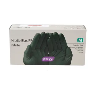 NITRILE BLAX PF BLACK DISPOSABLE GLOVES (MEDIUM)