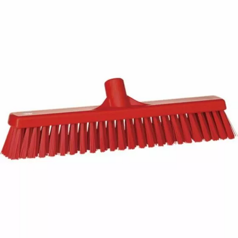 VIKAN BROOM, 410MM, SOFT/HARD, RED