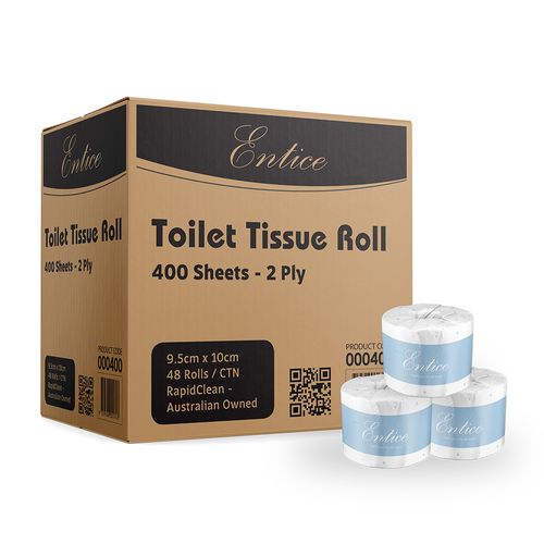 RAPIDCLEAN ENTICE 2 PLY 400 SHEET 48 TOILET ROLLS