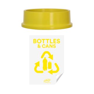 SABCO ENVIROPLASTIC RECYCLING STATION YELLOW LID & STICKER