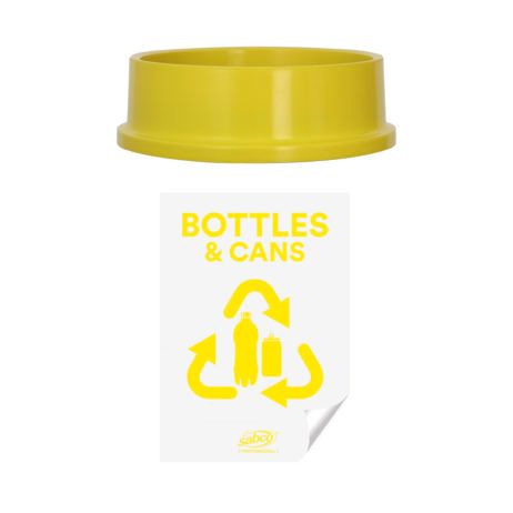 SABCO ENVIROPLASTIC RECYCLING STATION YELLOW LID & STICKER