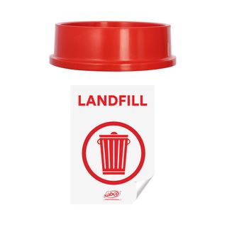 SABCO ENVIROPLASTIC RECYCLING STATION RED LID & STICKER