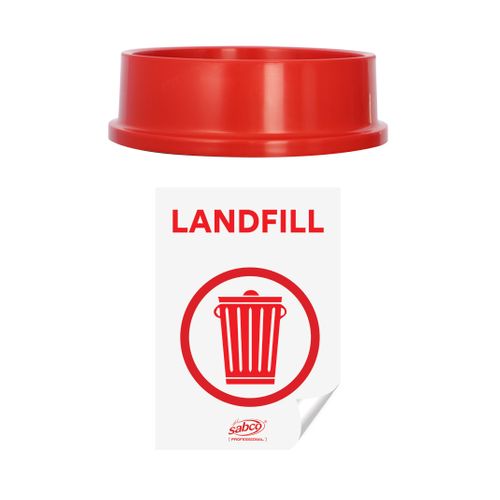 SABCO ENVIROPLASTIC RECYCLING STATION RED LID & STICKER