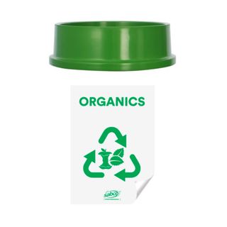 SABCO ENVIROPLASTIC RECYCLING STATION GREEN LID & STICKER