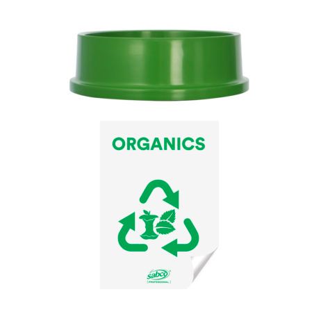 SABCO ENVIROPLASTIC RECYCLING STATION GREEN LID & STICKER