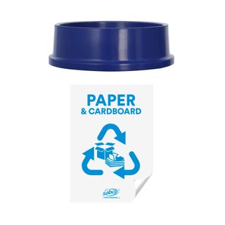 SABCO ENVIROPLASTIC RECYCLING STATION BLUE LID & STICKER