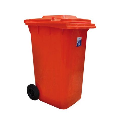 EDCO HEAVY DUTY BIN WITH WHEELS RED - 240L