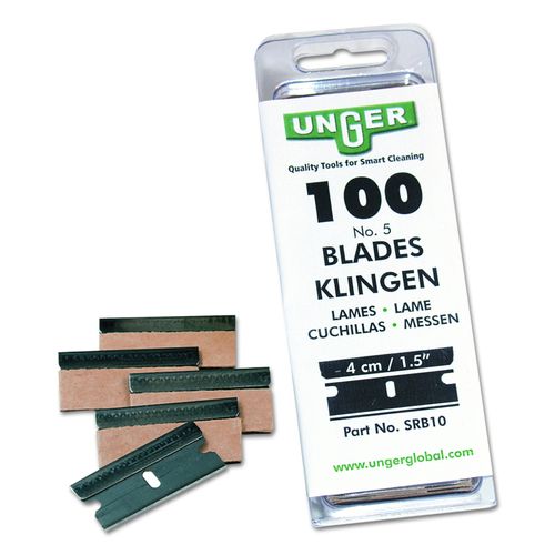 UNGER REPLACEMENT SAFETY SCRAPER BLADES 4CM (100PK)