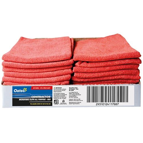 OATES MICROFIBRE THICK ALL PURPOSE CLOTH RED 40CM