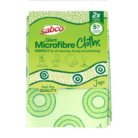 SABCO X JINGO GIANT MICROFIBRE CLOTH (2 PACK)