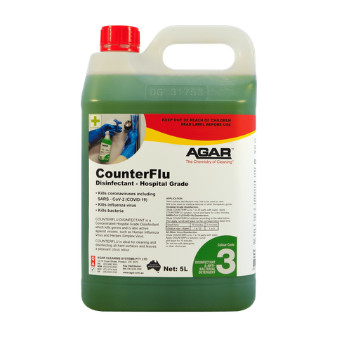 AGAR COUNTERFLU HOSPITAL-GRADE DISINFECTANT 5L
