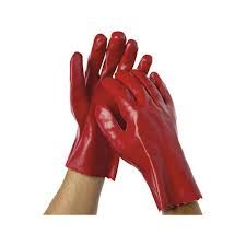 OATES SHORT RED LIQUID RESISTANT GLOVES 270MM