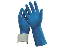 OATES FLOCK-LINED RUBBER GLOVE (SIZE 7-7.5)