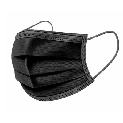 BLACK DISPOSABLE FACE MASK (3PLY) 50 PER PACK NON-MEDICAL