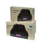 NITRILE BLAX PF BLACK DISPOSABLE GLOVES (LARGE)