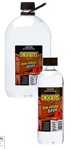 DIGGERS LOW ODOUR TURPS 1LT