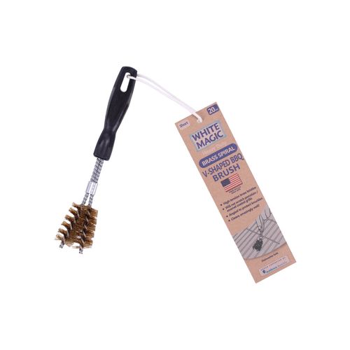 SHORT V-SHAPED BRASS BBQ BRUSH