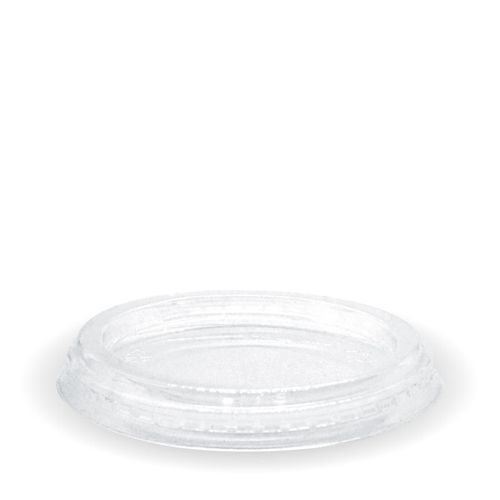 CLEAR BIOCUP FLAT LID NO HOLE
