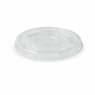 BIOPAK CLEAR BIOCUPS FLAT LID (NO HOLE)