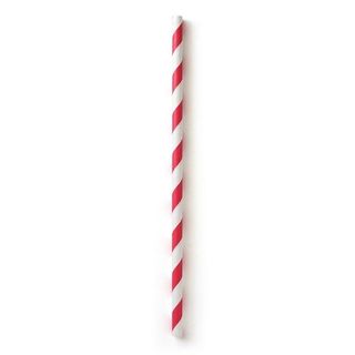 RED STRIPE PAPER BIOSTRAWS - 6X197MM, CARTON 2500