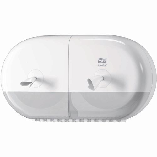 TORK SMARTONE TWIN MINI TOILET ROLL DISPENSER ELEVATION WHITE T9