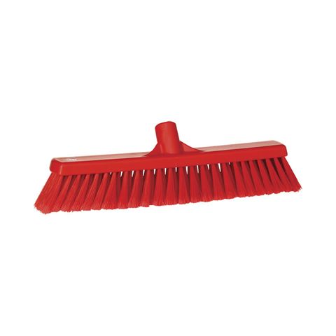 VIKAN BROOM HEAD, SOFT BRISTLE 435MM RED