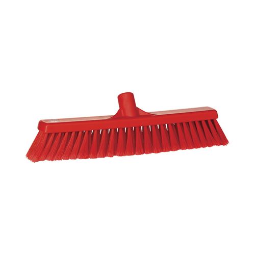 VIKAN MEDIUM FLOOR BROOM HEAD, SOFT BRISTLE 435MM - RED