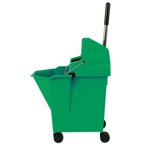 SYR DUO BUCKET W/ CASTOR WRINGER PRESS 9L GREEN