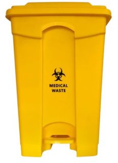 YELLOW MEDICAL & CLINICAL WASTE PEDAL BIN 45LT