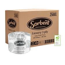 SORBENT PROFESSIONAL LUXURY 3 Ply 225 SHEETS 48 ROLLS