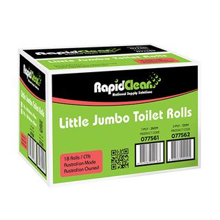RAPIDCLEAN LITTLE JUMBO TOILET ROLLS (2PLY - 18 ROLLS)