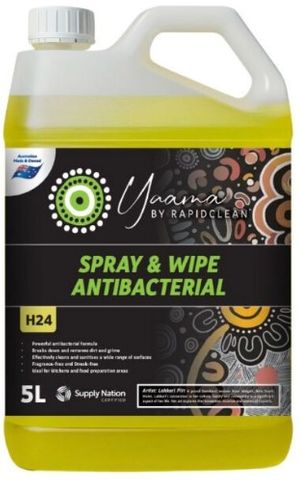 RAPIDCLEAN YAAMA SPRAY AND WIPE ANTIBACTERIAL 5L
