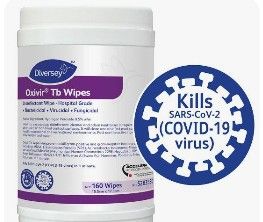 DIVERSEY OXIVIR TB WIPES HOSPITAL-GRADE 160PK