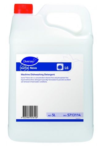 DIVERSEY SUMA NOVA L6 5L LIQUID MECHANICAL WARE WASHING DETERGENT FOR HARD WATER