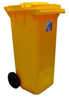 EDCO HEAVY DUTY BIN WITH WHEELS YELLOW - 120L